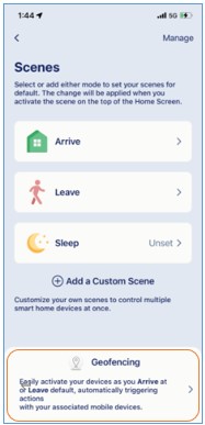 Geofencing screen