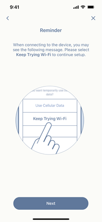 Reminder  iOS Keep Trying WiFi