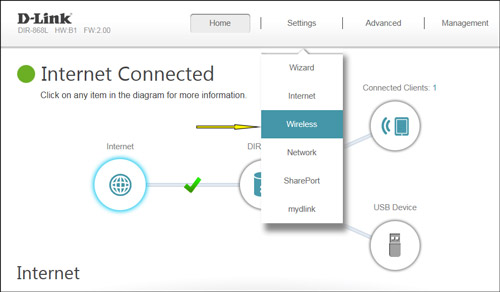 router wireless settings