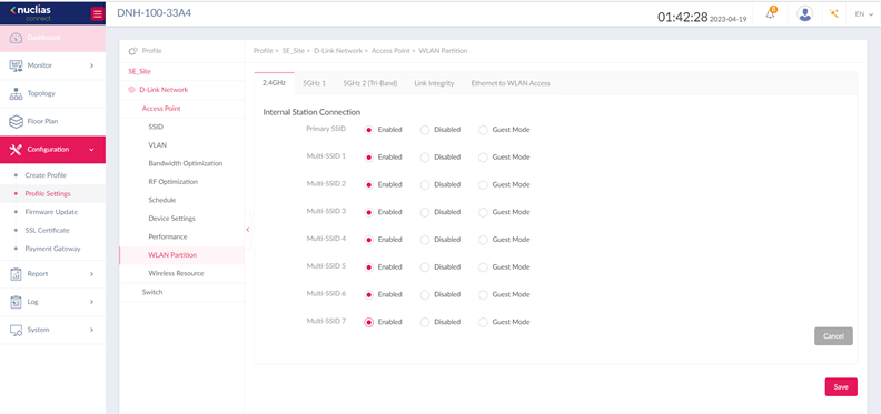 internal station connection default value enable